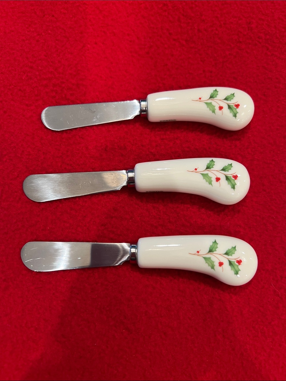 Lenox Holiday Cheese Spreaders, Classic Pattern  - Set of 3